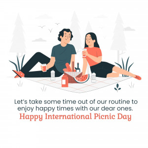 Illustration of a couple enjoying a picnic in a park.