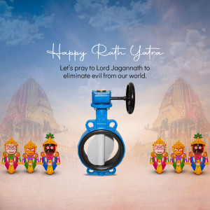 Rath Yatra festival greeting with an industrial valve