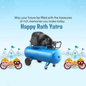 Air compressor decorated for Rath Yatra festival