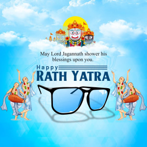 Rath Yatra greeting with Lord Jagannath and sunglasses