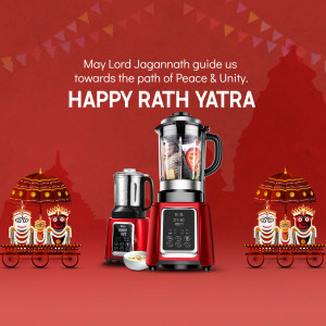 Rath Yatra celebration with kitchen appliances
