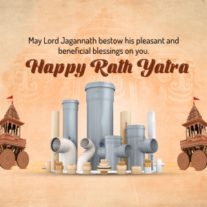 Rath Yatra greeting with plumbing pipes and fittings