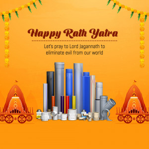 Rath Yatra greeting with plumbing pipes and fittings