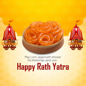 Rath Yatra celebration with Jalebi sweets and chariots