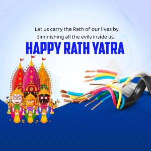 Happy Rath Yatra - Electrical Safety Message Artwork For Telegram