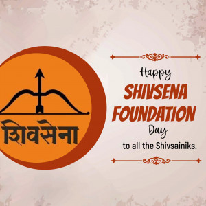 Shivsena Foundation Day greeting with logo and text