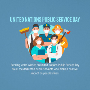 Illustration of diverse public servants celebrating United Nations Public Service Day