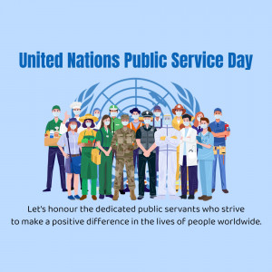 Illustration of diverse public servants celebrating United Nations Public Service Day