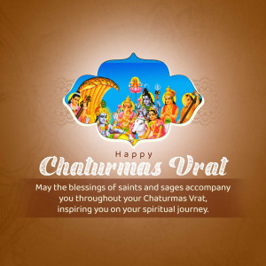 Illustration depicting Hindu deities for Chaturmas Vrat