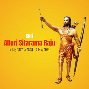 Portrait of Alluri Sitarama Raju, an Indian revolutionary