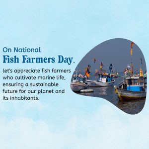 Image celebrating National Fish Farmers Day with boats at sea.