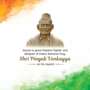 Image of Pingali Venkayya with Indian Flag colors