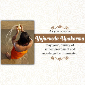 A person performing the Yajurveda Upakarma ritual on a beach.