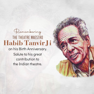 Portrait of Habib Tanvir, a renowned Indian theatre director