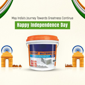 Independence Day themed advertisement for Cement Waterproof product