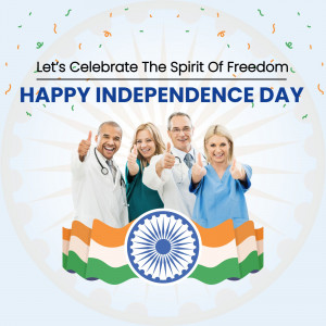 Group of healthcare workers celebrating Indian Independence Day