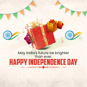Independence Day celebration with gifts and Indian flags