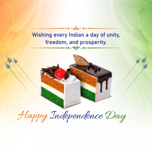 Independence Day themed cake with Indian flag colors and fighter jets