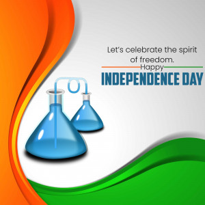 Independence Day greeting with science lab equipment