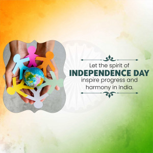 Hands holding paper cutouts of people around a globe with the Indian flag colors in the background.