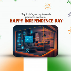 Independence Day greeting with a smart home display