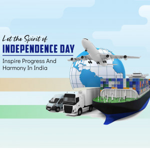 Image depicting a globe with transportation elements for Independence Day