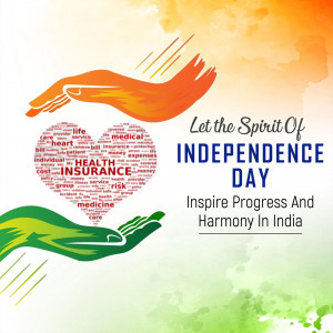 Hands holding a heart filled with health-related words for Independence Day