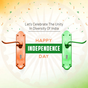 Independence Day of India with door handles in Indian flag colors