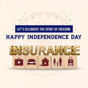 Independence Day greeting with insurance icons