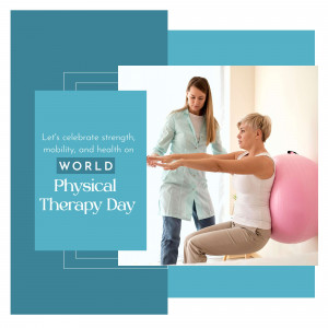 A physical therapist assisting a patient with an exercise using a stability ball.