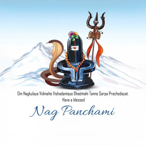 Image depicting Lord Shiva with a cobra and the text 'Nag Panchami'