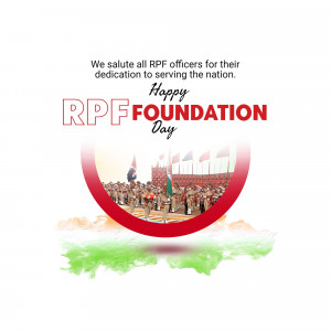 RPF Foundation Day celebration with officers and the Indian flag