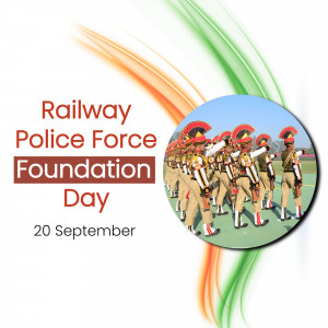 Railway Police Force Foundation Day celebration image with Indian flag colors