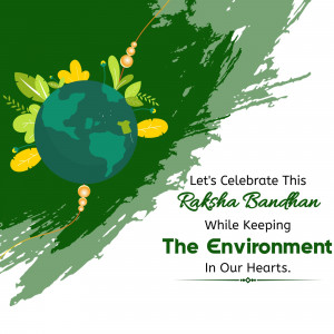 Raksha Bandhan celebration with an environmental theme