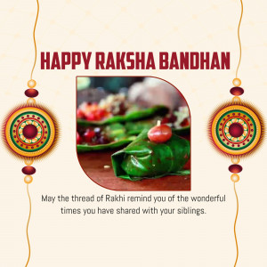 Raksha Bandhan celebration with Rakhi, sweets, and a traditional leaf plate