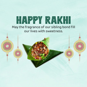 Rakhi festival greeting with traditional Indian sweets