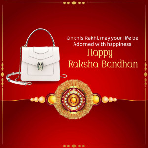 White handbag with Raksha Bandhan decoration