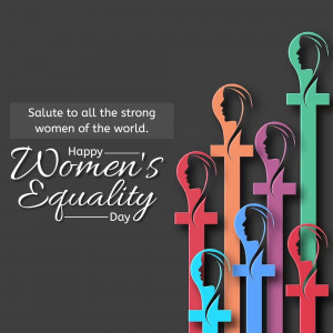 Women's Equality Day greeting with silhouettes of women