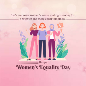 Illustration of three diverse women celebrating Women's Equality Day.