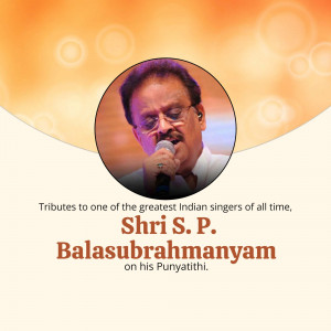 Portrait of S. P. Balasubrahmanyam, a renowned Indian singer.