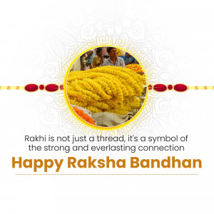 Raksha Bandhan greeting with yellow flowers and a heartfelt message.