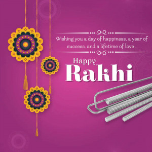 Rakhi decoration with text wishing happiness and love