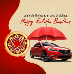 Raksha Bandhan greeting with a car and Rakhi