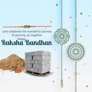 Raksha Bandhan greeting with bricks and decorative elements
