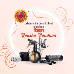 Raksha Bandhan greeting with hair salon tools