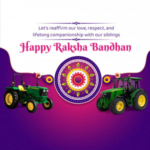 Raksha Bandhan greeting with Mahindra tractors