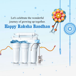 Raksha Bandhan greeting with a water purifier and kite