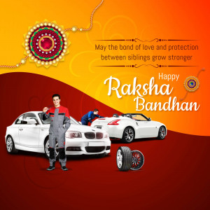 Raksha Bandhan greeting with a car service promotion