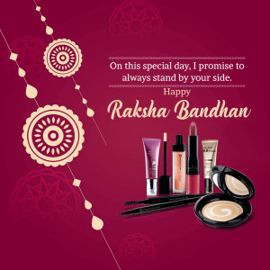 Raksha Bandhan greeting with beauty products
