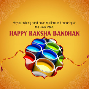 Raksha Bandhan greeting with colorful Rakhi and text